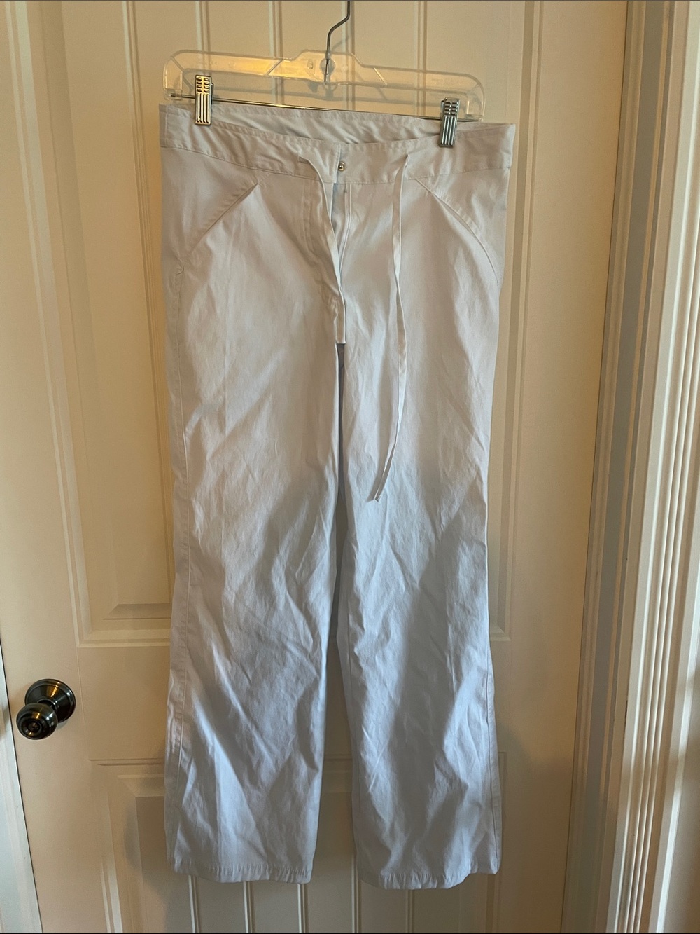 White Drawstring Cotton Pants Uniform Scrubs